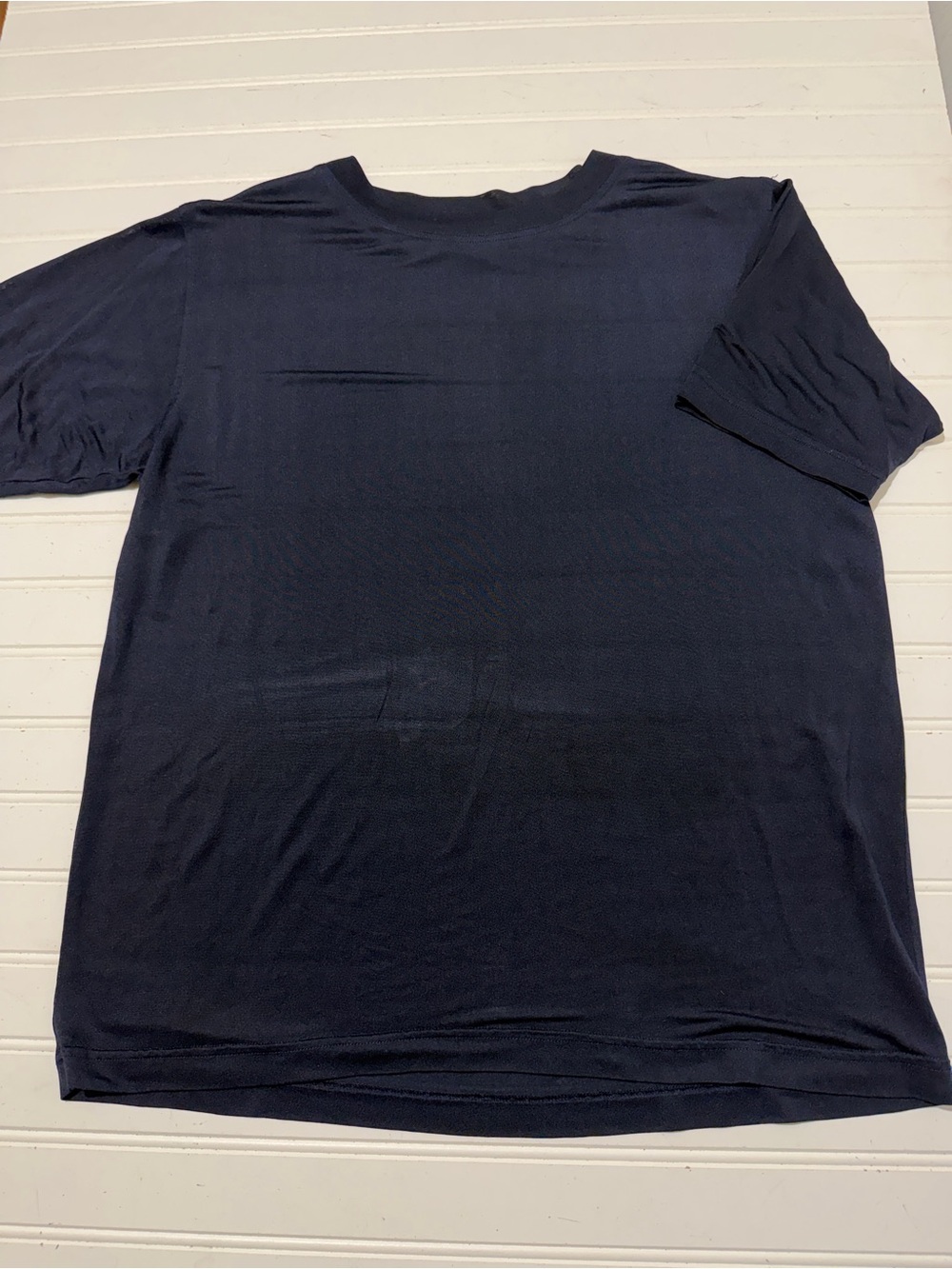 Vintage Justin Boots 100% Silk Short Sleeve T-Shirt Blue Size Small (Flawed) - Picture 4 of 7